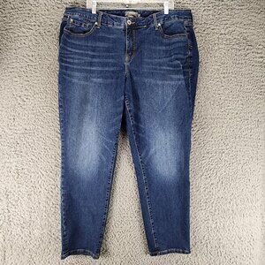 Torrid Jeans Womens 20 Blue Stretch High Rise Shaping Boyfriend Straight